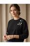 Yubi Stitch Women's Black Daisy Flower Series - Thin Sweatshirt