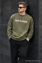 Written Design Cotton Casual Men's Khaki Sweatshirt - 4