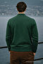 Men's Relax Cotton Green Loose College Jacket - 6