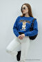 Women's Chicago Printed Blue Loose Sweatshirt - 4
