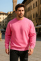 Unisex Winter Comfortable Long Pink Loose Sweater