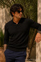 Men's Youth Regular Size Woven Black Sweater - 6