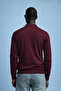 Men's Trend Casual Burgundy Knitwear Sweater - 5