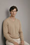 Men's Winter Loose Caramel V-Neck Knit Sweater - 3