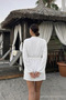 Kadın Straight Fit Basic Beyaz Mini Kimono - 6