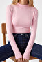 Women's Slim Fit Raglan Sleeve Pink Knitted Blouse - 6