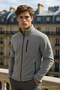 Men's Zip-Up Loose Gray 3-Piece Sweatshirt - 5