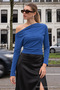 Women's Casual Degaje Boat Neck Blue Blouse - 4