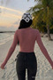 Women's Crew Neck Slim Fit Powder Blouse - 5