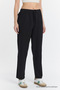 Linen Blended Loose Fitting Black Trousers - 5