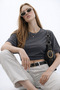 Women's Casual Bat Sleeve 3-Piece Tight Crop Blouse - 6