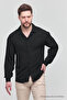 Men's Oversize Shirt Collar Long Sleeve Linen Look Summer Shirt - 4