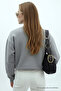 Women's Chicago Printed Gray Loose Sweatshirt - 5