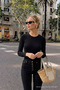 Women's Daily Trend Black Tight Blouse - 2