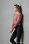 Women's Long Sleeve Crew Neck Powder Blouse - 4