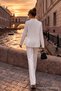 Women's Linen Look Oversized White Shirt - 6