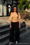 Women's Daily Casual Tight Beige Crop Blouse - 2