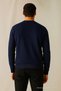 Herren dicker Winter Basic Pullover in Marineblau - 5