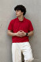 Men's Classic Red Polo Collar T-Shirt - 4