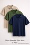 Mens Short Sleeve Basic 3-Pack Polo Collar T-Shirt