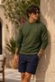 Knitted Long Sleeve Khaki Men's Sweatshirt - 2