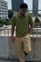 Men's Trend Casual Khaki Polo Collar T-Shirt - 3