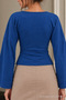 Women's Casual Bodycone Blue Knitted Blouse - 6