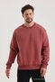 Dried Rose Crew Neck Oversize Raised Basic Men's Sweatshirt - 2