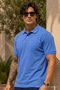 Men's Regular School Style Light Blue T-Shirt - 5