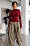 Women's Slim Cut Viscose Casual Burgundy Blouse