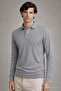 Men's Casual Gray Polo Neck Knit Sweater - 3