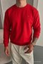 Men's Loose Textured Flare Red Sweatshirt