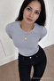 Women's Long Sleeve Crew Neck Slim Fit 3-Piece Blouse - 6