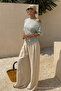 Women's Off-The-Shoulder Short Sleeve 3-Piece Tight Blouse - 5