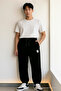 Men's Loose Black Sweatpants with Elastic Waist - 3