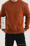 Men's Crew Neck Casual Cinnamon Sweatshirt - 5