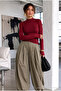 Women's Slim Cut Viscose Casual Burgundy Blouse - 2