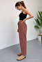 Women's Elastic Waist Loose Tile Linen Pants - 6