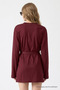 Women's Beach Wear Comfortable Belted Burgundy Kimono - 5