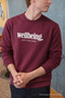 Wellbeing Themed Printed Men's Burgundy Sweatshirt - 2