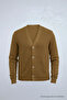 Women's V-Neck Buttoned Loose Caramel Knit Sweater - 2