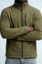 Men's Zippered Stand Collar Loose Khaki Fleece - 2