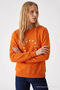 Women's Star Print Orange Casual Sweatshirt - 2