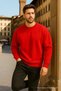 Unisex Winter Comfortable Long Red Loose Sweater - 7