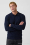 Men's Stylish Wide-Fit Knitted Navy Blue Sweater - 2