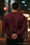 Men's Live İn Love Printed Burgundy Sweatshirt - 6