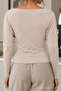 Beige Color Slim Fit Women's Basic Blouse - 6