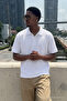 Men's Trend Casual White Polo Neck T-Shirt - 5