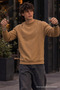Knitted Winter Casual Caramel Men's Sweatshirt - 2