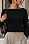 Black Color Slim Fit Women's Basic Blouse - 5